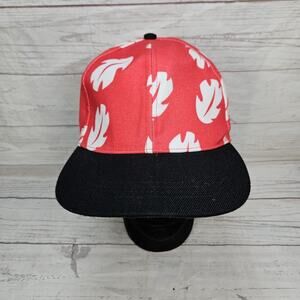 Disney Lilo and Stitch Floral Red White Adjustable Snapback Adult Hat Cap